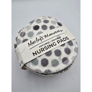 NIP Marleys Monsters Washable Reusable Nursing Pads 3 Pack Grey Polka Dot